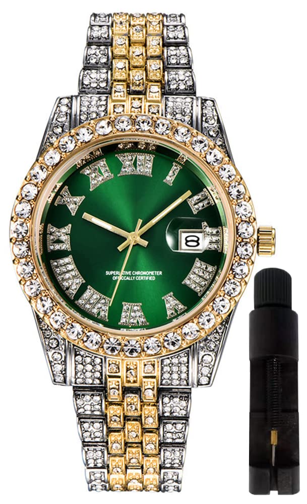 Foto 2 pulgar | Reloj Hunruy Hip Hop Iced-out Bling Diamond Luxury Para Hombre - Venta Internacional.