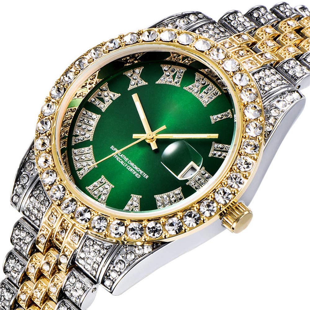 Foto 3 pulgar | Reloj Hunruy Hip Hop Iced-out Bling Diamond Luxury Para Hombre - Venta Internacional.