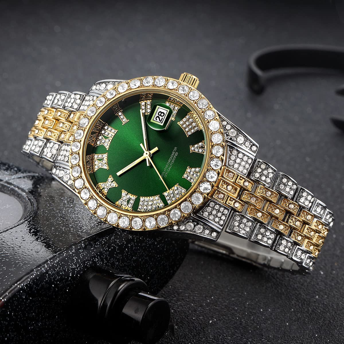 Foto 4 pulgar | Reloj Hunruy Hip Hop Iced-out Bling Diamond Luxury Para Hombre - Venta Internacional.