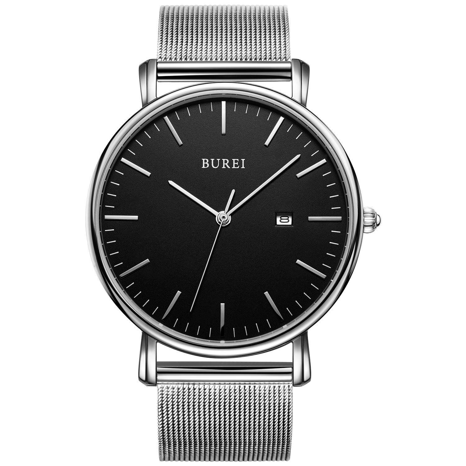 Reloj Burei Fashion Minimalista Con Fecha Analógica De Acero Inoxidable - Venta Internacional.