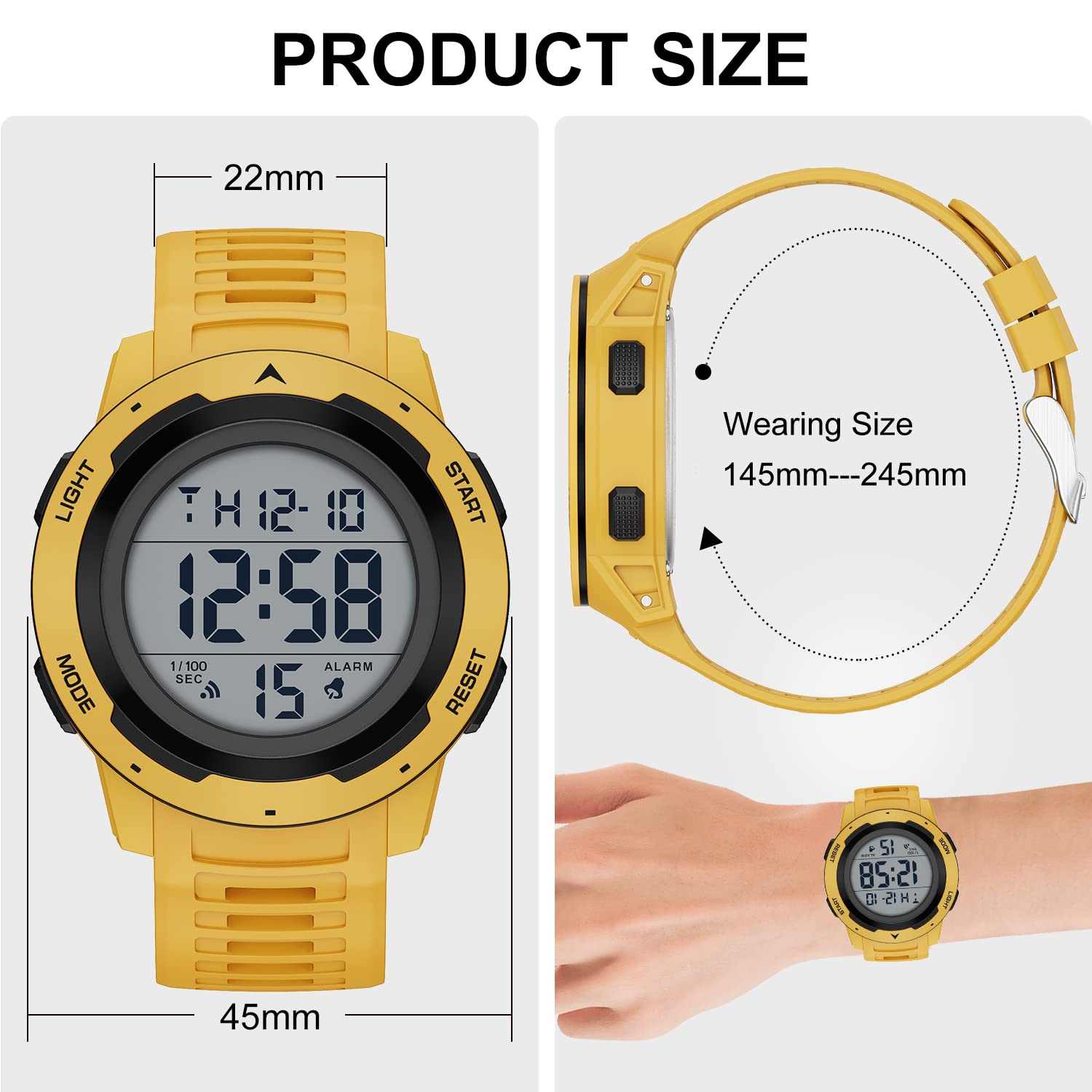 Foto 5 pulgar | Reloj Deportivo Golden Hour Waterproof Digital Para Hombre - Venta Internacional.