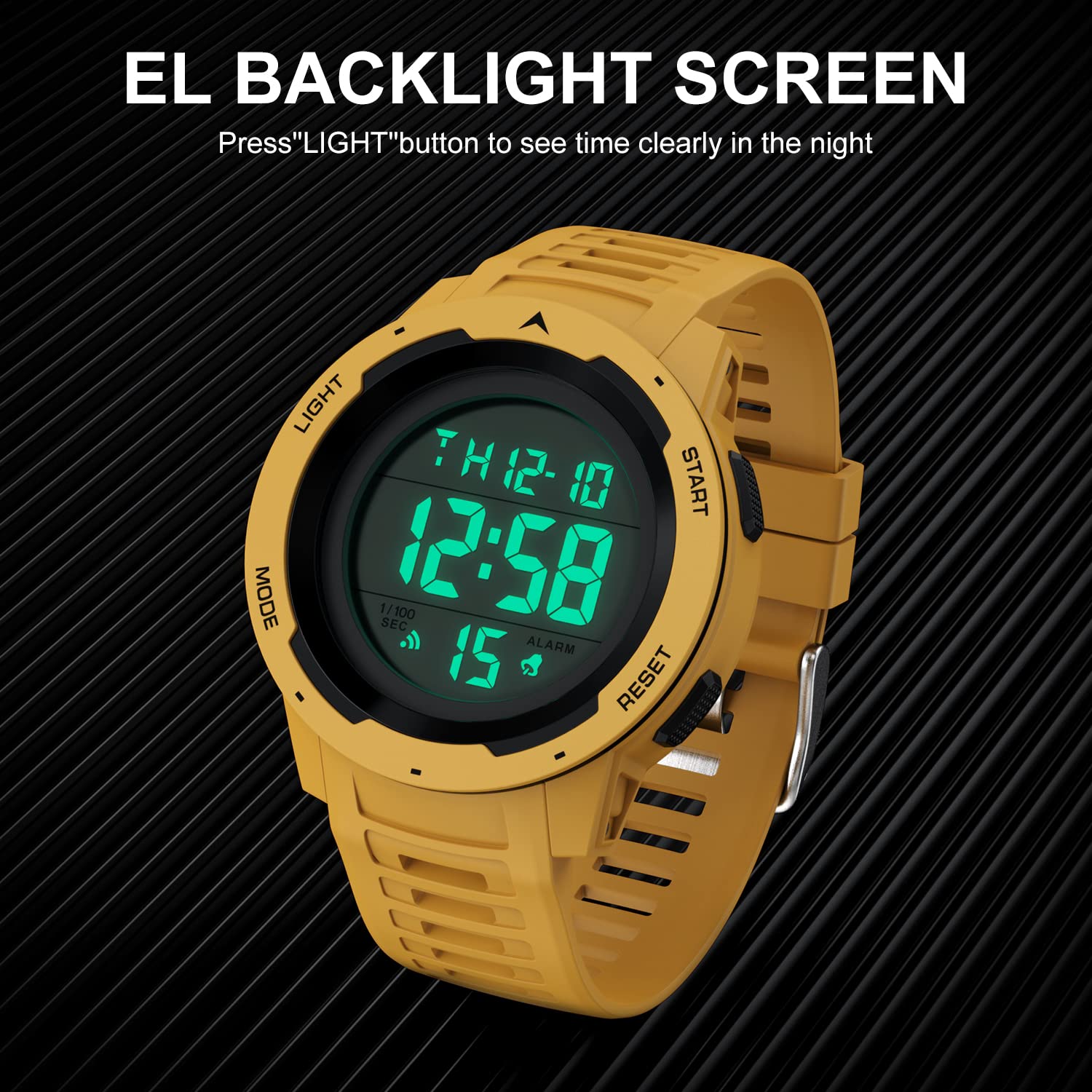 Foto 8 pulgar | Reloj Deportivo Golden Hour Waterproof Digital Para Hombre - Venta Internacional.