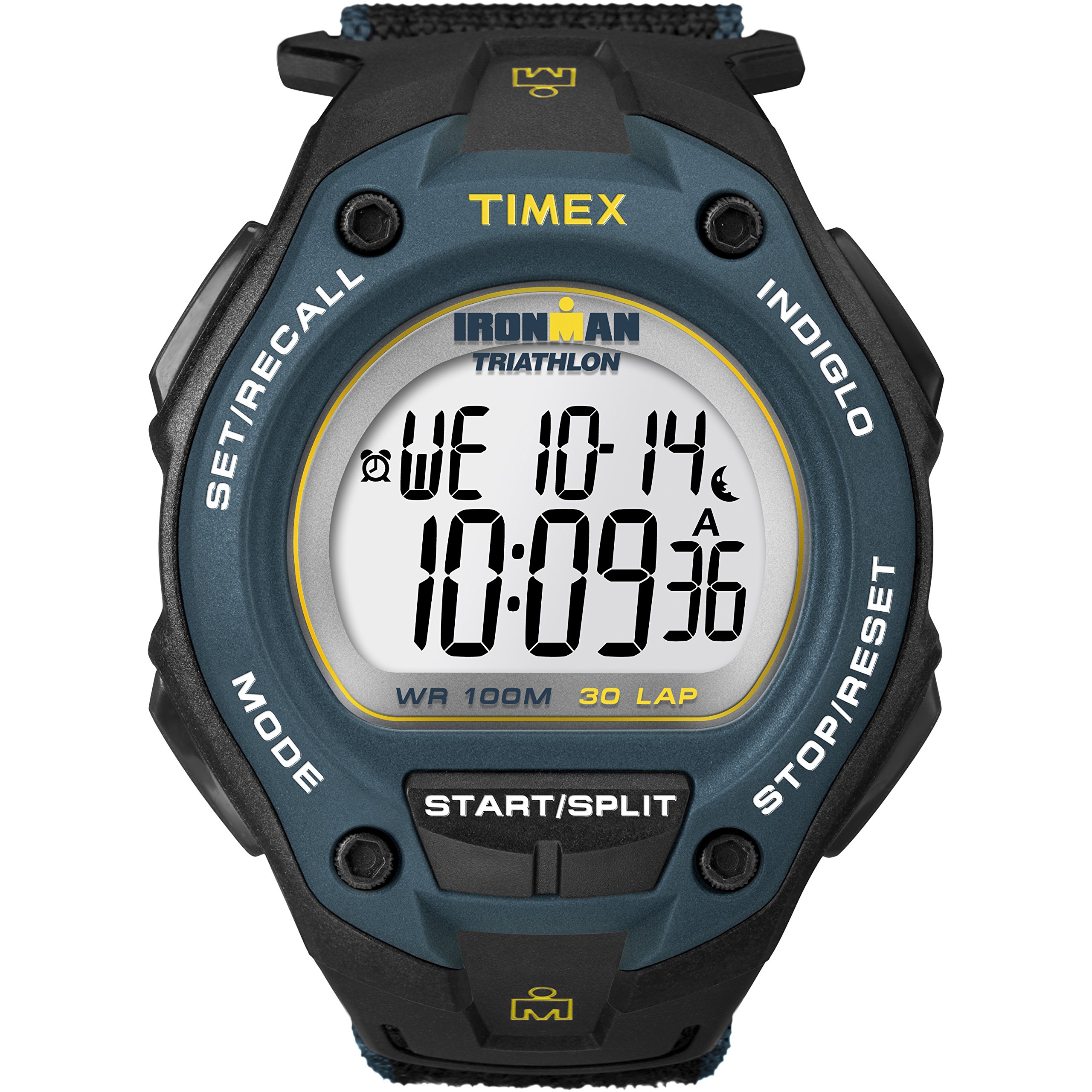 Reloj Timex Ironman Classic 30 Sobredimensionado Negro/azul/amarillo - Venta Internacional.