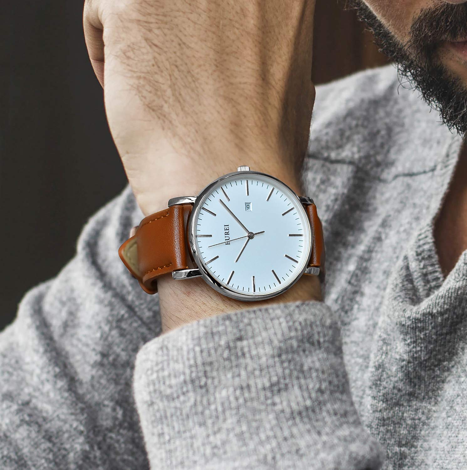 Foto 5 | Reloj De Pulsera Watch Burei Fashion Para Hombre, Piel Ultrafina - Venta Internacional.