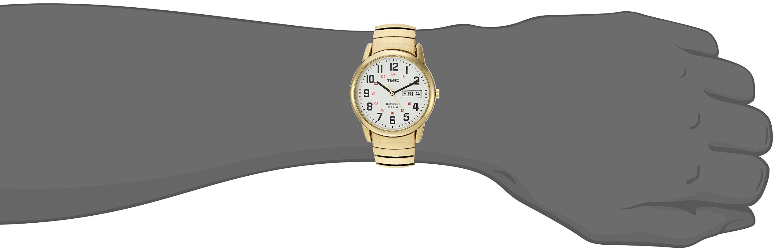 Foto 2 | Funda Watch Timex Easy Reader De 35 Mm En Tono Dorado Con Correa De 8,25 Pulgadas - Venta Internacional.