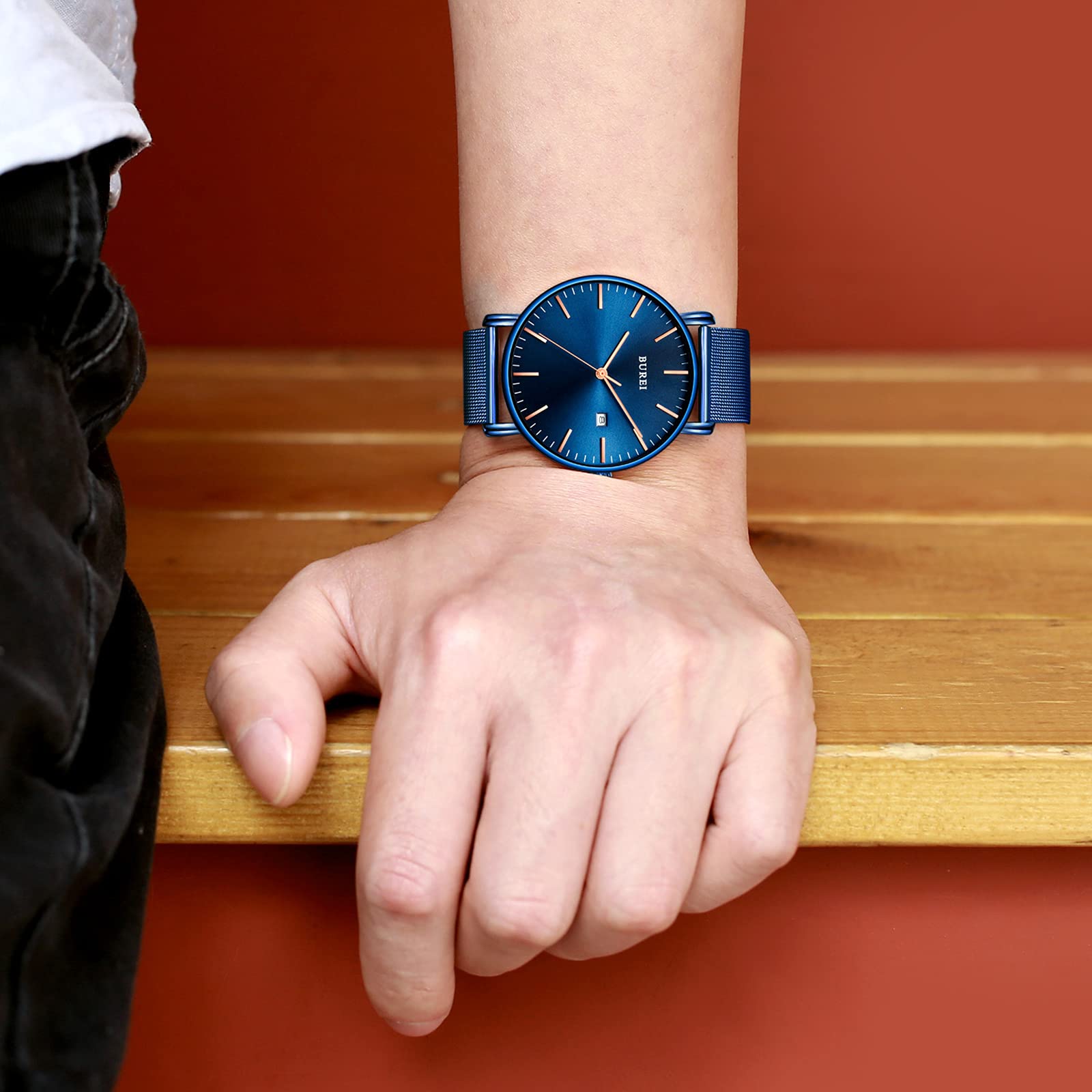 Foto 7 | Reloj De Pulsera Burei Fashion Minimalista Impermeable Para Hombre - Venta Internacional.