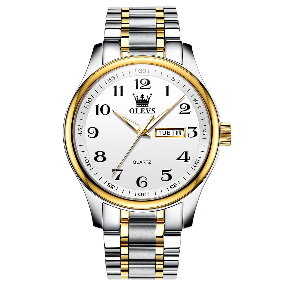 Reloj Olevs De Cuarzo Blanco De Acero Inoxidable Para Hombre Con Fecha - Venta Internacional.