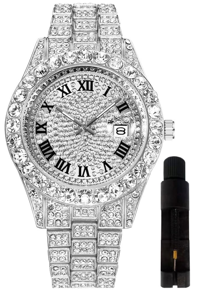 Foto 2 pulgar | Reloj Hunruy Hip Hop Iced-out Bling Diamond Luxury Para Hombre - Venta Internacional.