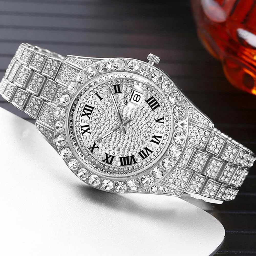 Foto 5 pulgar | Reloj Hunruy Hip Hop Iced-out Bling Diamond Luxury Para Hombre - Venta Internacional.