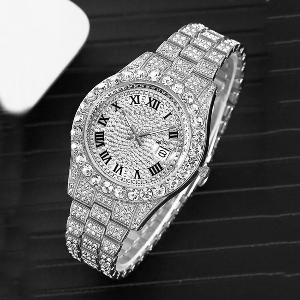 Foto 6 pulgar | Reloj Hunruy Hip Hop Iced-out Bling Diamond Luxury Para Hombre - Venta Internacional.