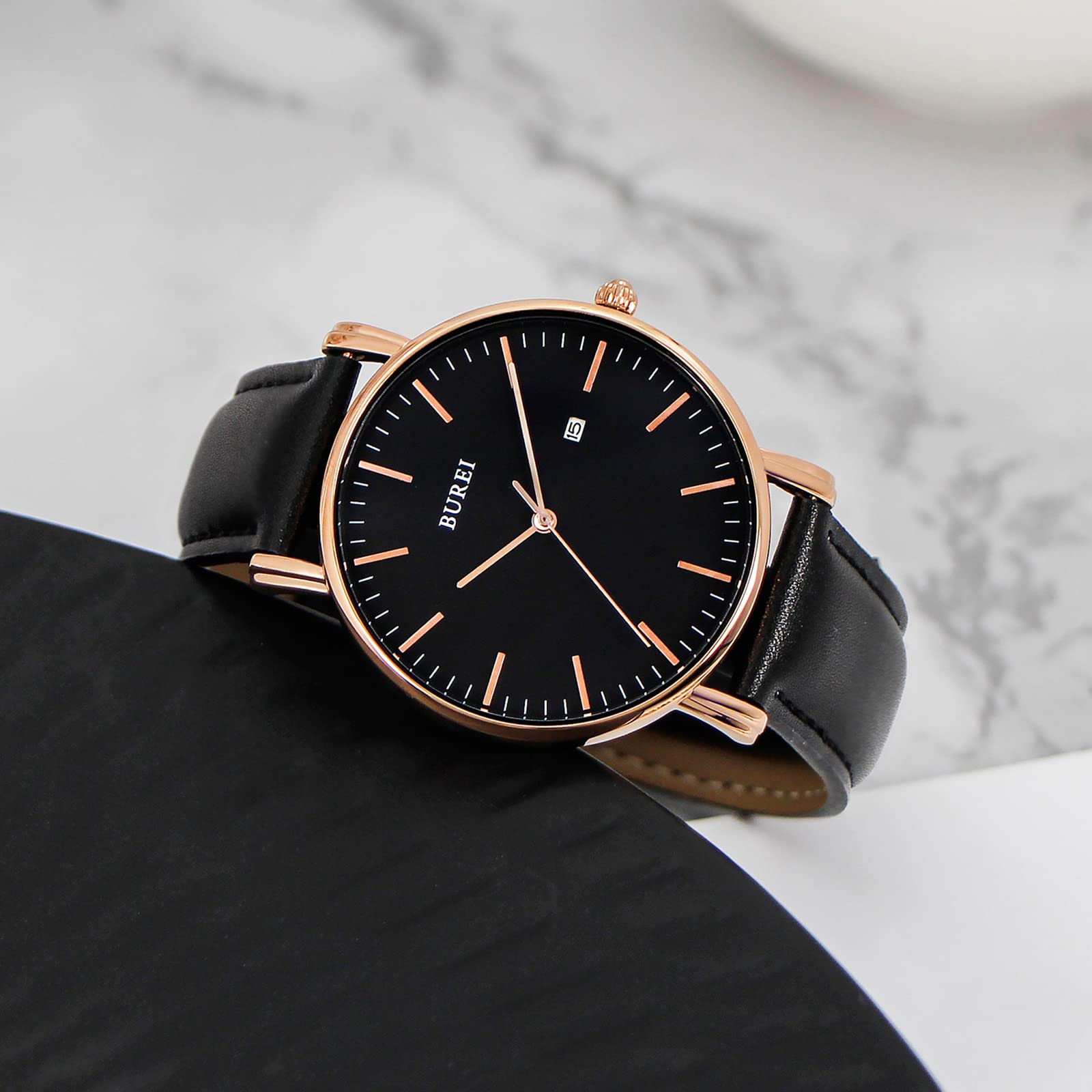 Foto 4 pulgar | Reloj Burei Fashion Minimalist Waterproof Para Hombre En Oro Rosa - Venta Internacional.