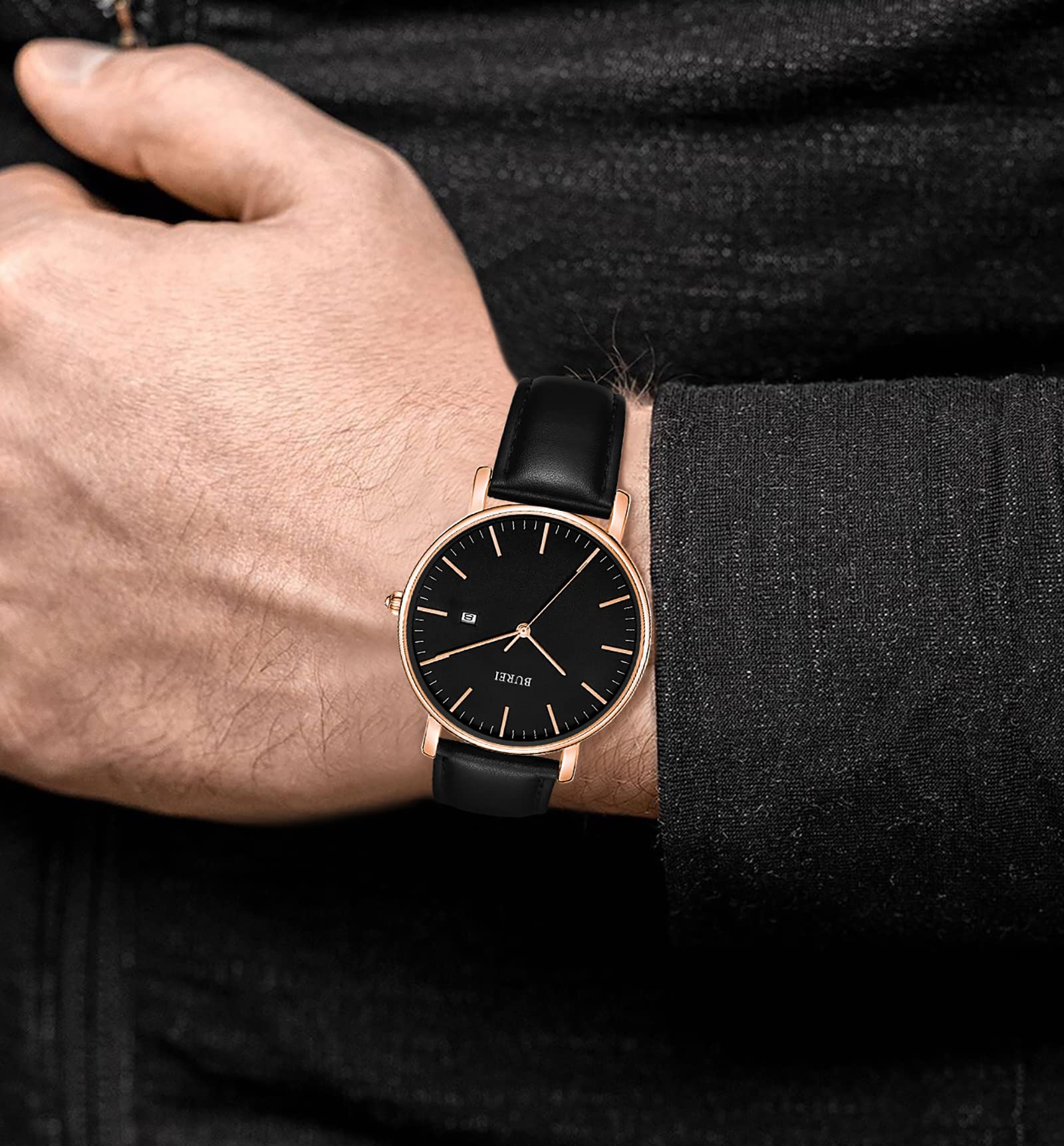 Foto 6 | Reloj Burei Fashion Minimalist Waterproof Para Hombre En Oro Rosa - Venta Internacional.