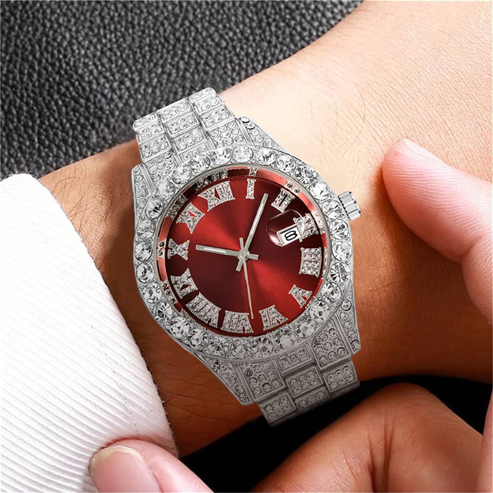 Foto 3 pulgar | Reloj Hunruy Hip Hop Iced-out Bling Diamond Luxury Para Hombre - Venta Internacional.