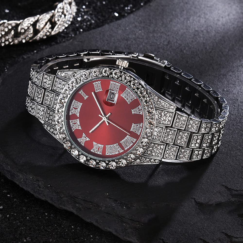 Foto 5 pulgar | Reloj Hunruy Hip Hop Iced-out Bling Diamond Luxury Para Hombre - Venta Internacional.