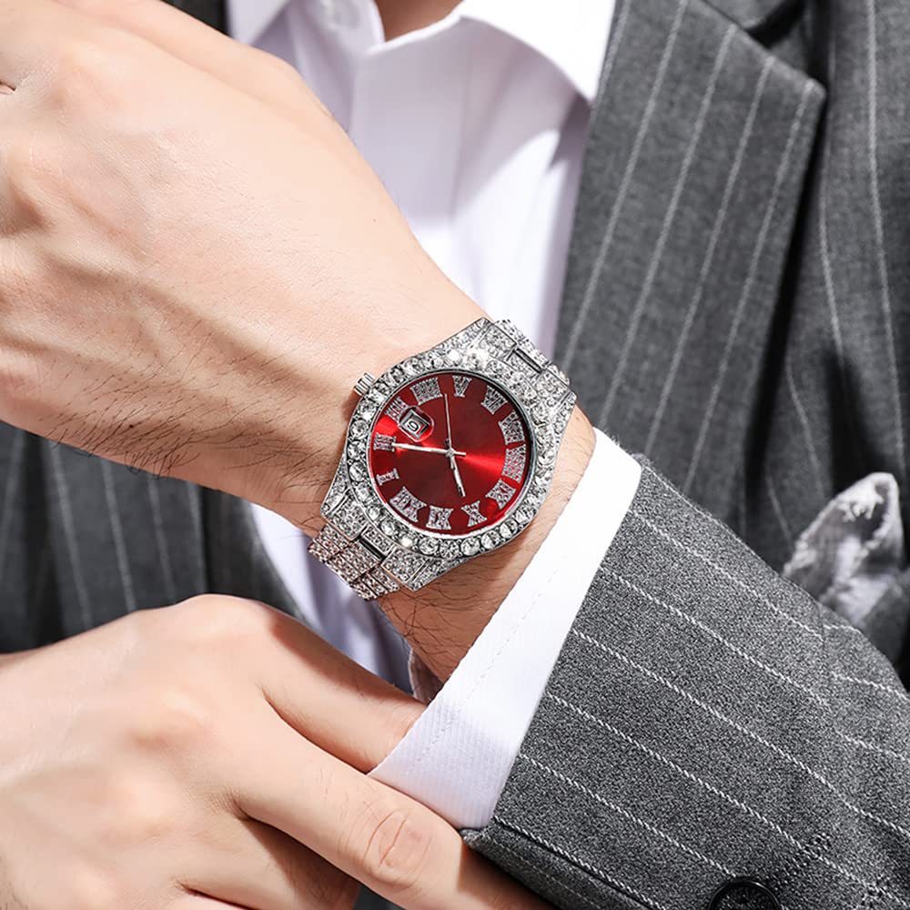 Foto 6 pulgar | Reloj Hunruy Hip Hop Iced-out Bling Diamond Luxury Para Hombre - Venta Internacional.