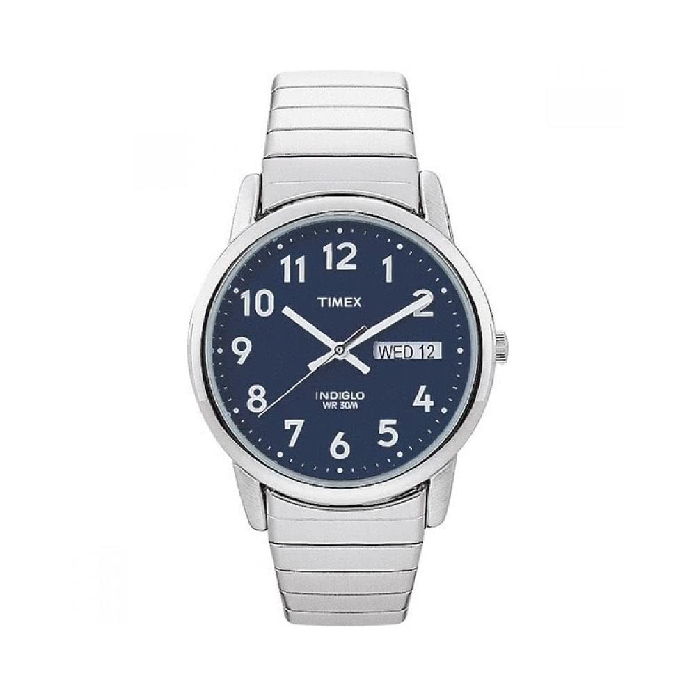 Reloj Timex Easy Reader Day-date De 35 Mm Para Hombre, Tono Plateado - Venta Internacional.