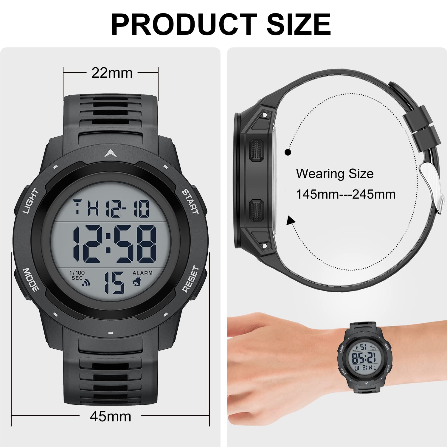 Foto 5 pulgar | Reloj Deportivo Golden Hour Waterproof Digital Para Hombre - Venta Internacional.