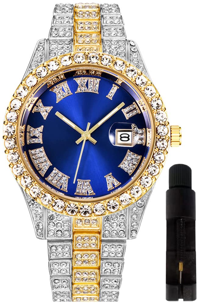 Foto 2 pulgar | Reloj Hunruy Hip Hop Iced-out Bling Diamond Luxury Para Hombre - Venta Internacional.