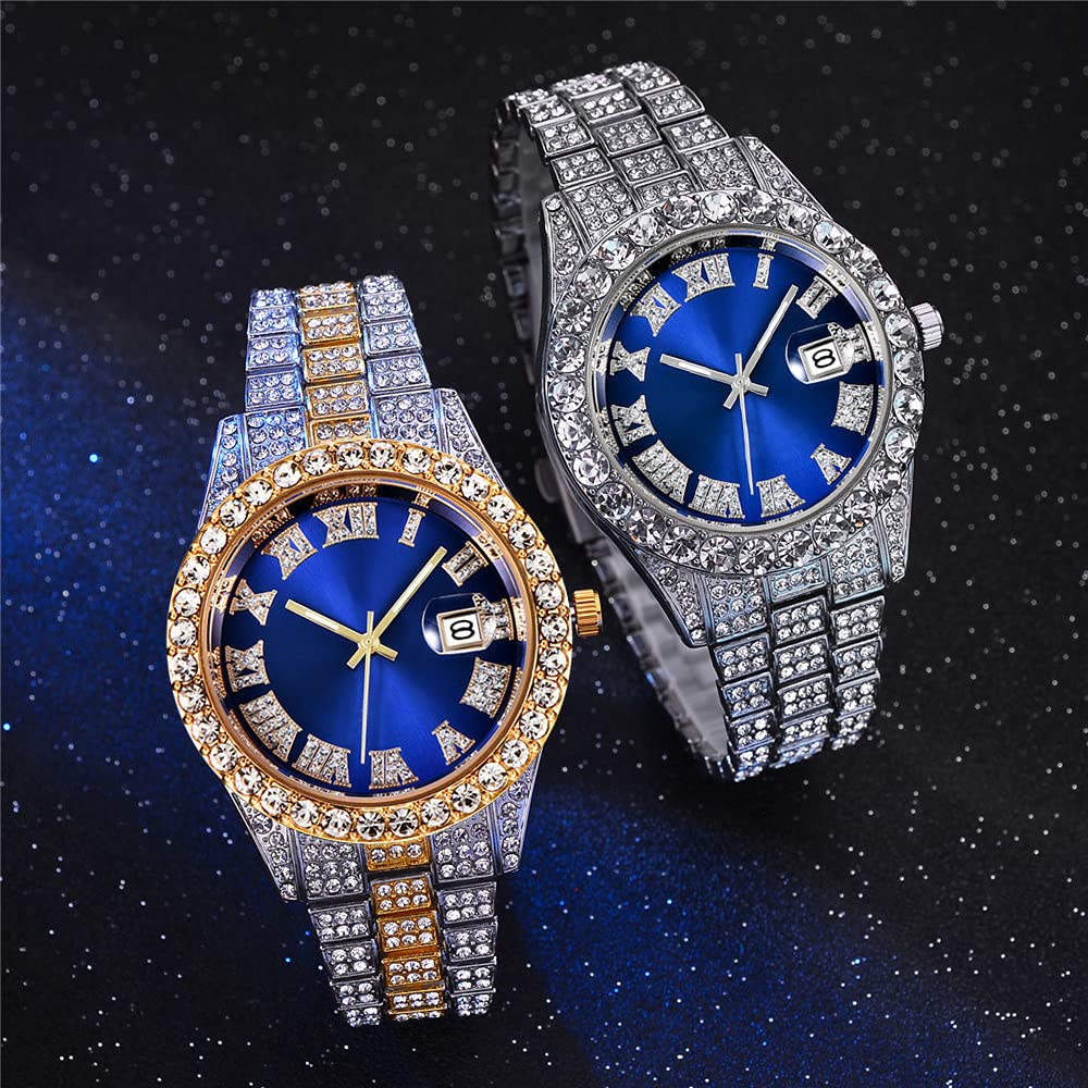 Foto 4 pulgar | Reloj Hunruy Hip Hop Iced-out Bling Diamond Luxury Para Hombre - Venta Internacional.