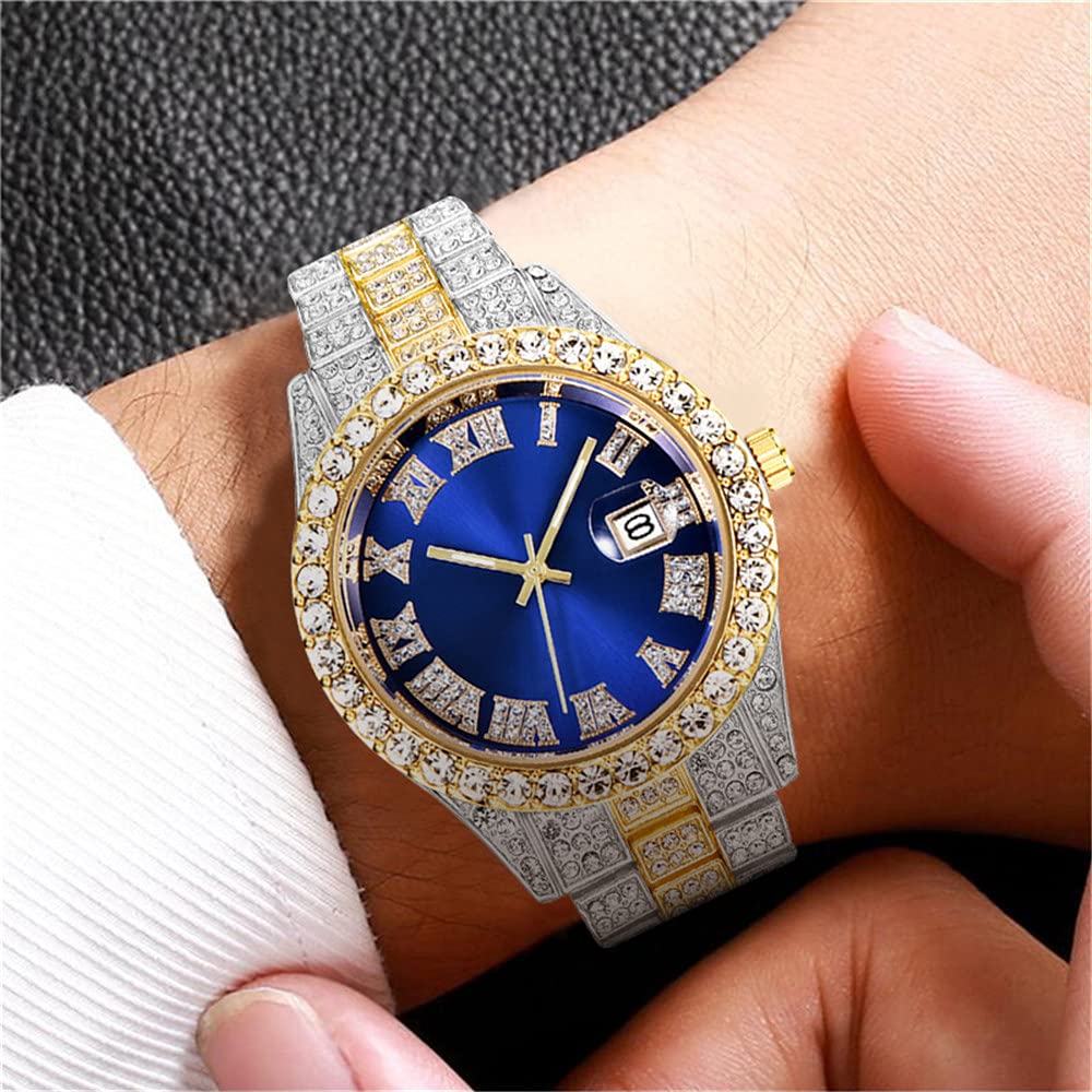 Foto 5 pulgar | Reloj Hunruy Hip Hop Iced-out Bling Diamond Luxury Para Hombre - Venta Internacional.