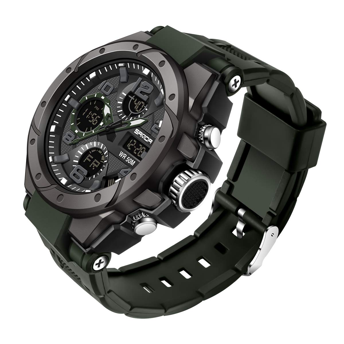 Foto 2 pulgar | Reloj Aimes Sports Military Waterproof Para Hombre, Color Verde Militar - Venta Internacional.