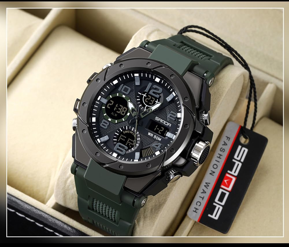 Foto 5 pulgar | Reloj Aimes Sports Military Waterproof Para Hombre, Color Verde Militar - Venta Internacional.