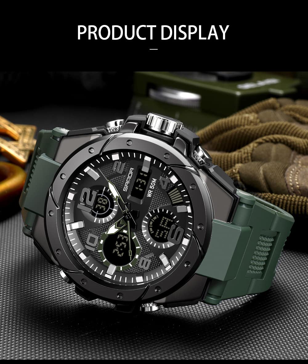 Foto 7 pulgar | Reloj Aimes Sports Military Waterproof Para Hombre, Color Verde Militar - Venta Internacional.