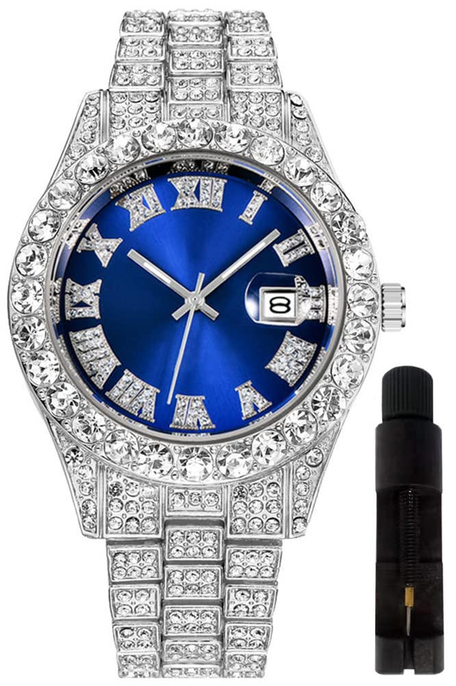 Foto 1 | Reloj Hunruy Hip Hop Iced-out Bling Diamond Luxury Para Hombre - Venta Internacional.