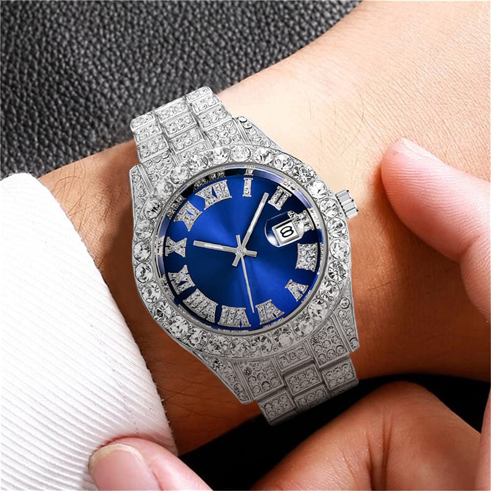 Foto 3 pulgar | Reloj Hunruy Hip Hop Iced-out Bling Diamond Luxury Para Hombre - Venta Internacional.