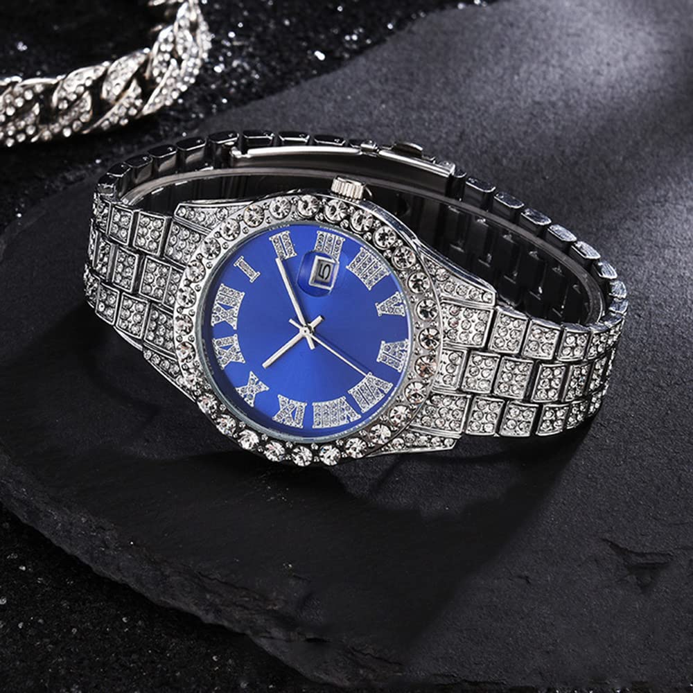 Foto 6 pulgar | Reloj Hunruy Hip Hop Iced-out Bling Diamond Luxury Para Hombre - Venta Internacional.