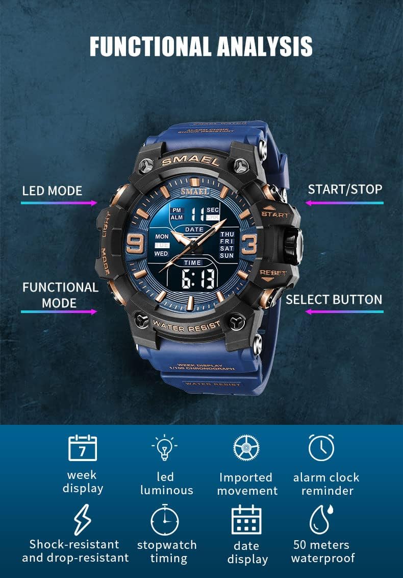 Foto 7 pulgar | Reloj Gosasa S-shock 8049 Para Hombre Con Alarma Impermeable Hasta 50 M - Venta Internacional.