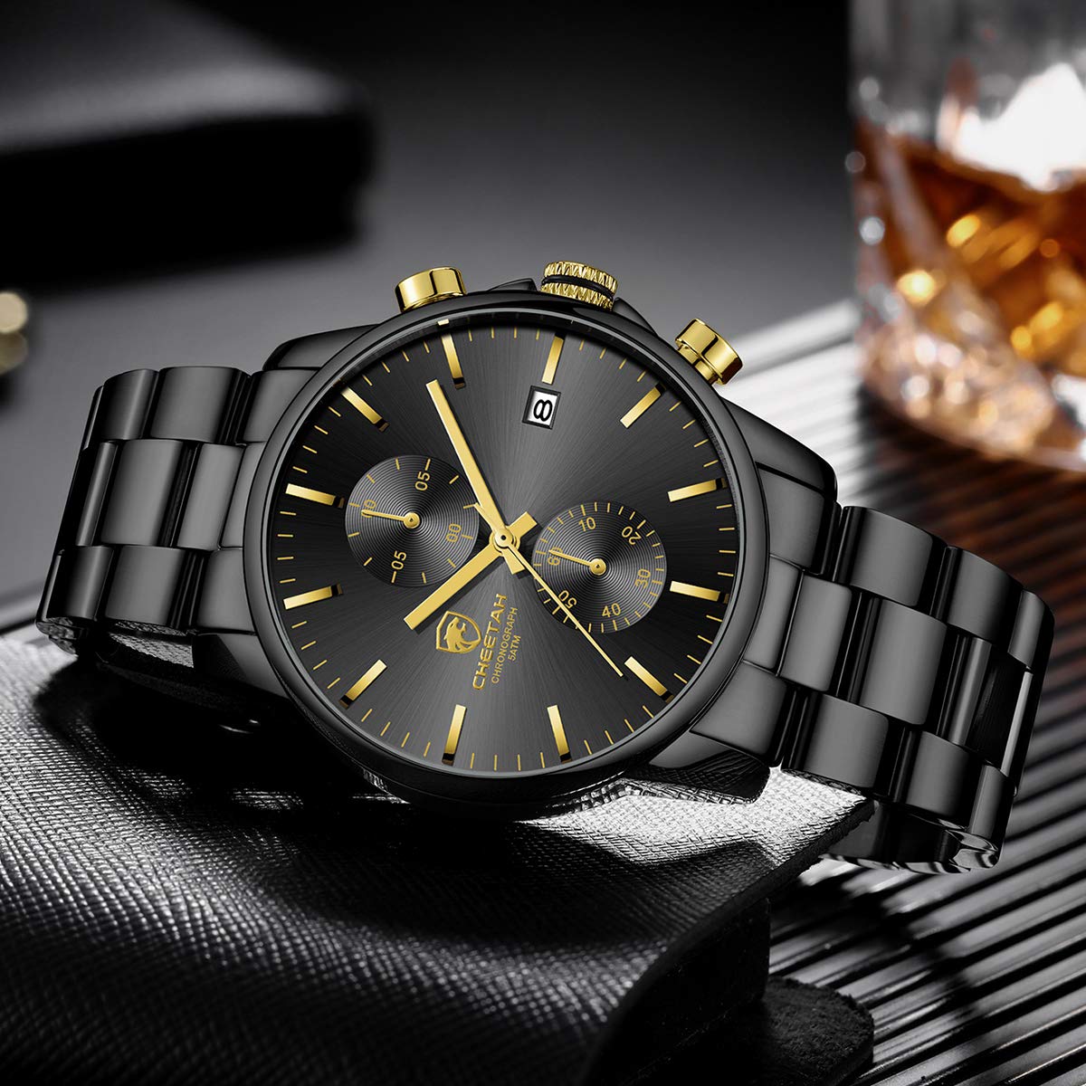 Foto 4 | Reloj Golden Hour Con Cronógrafo Casual A La Moda Para Hombre, Color Dorado - Venta Internacional.