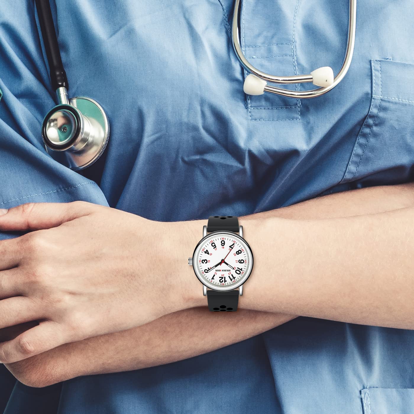 Foto 7 | Reloj Golden Hour Waterproof Nurse Unisex Gris Oscuro - Venta Internacional.