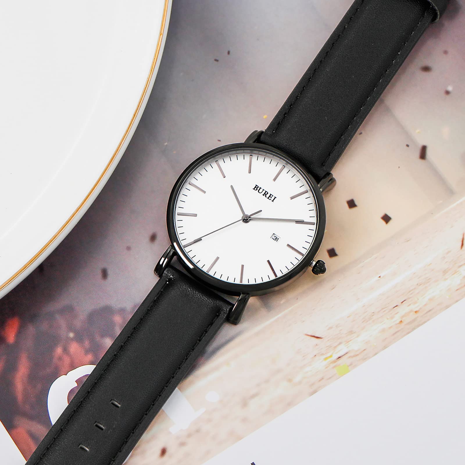 Foto 4 | Reloj Burei Fashion Minimalista Impermeable Para Hombre Con Piel - Venta Internacional.