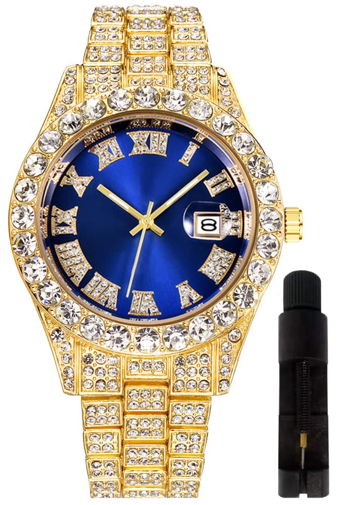 Foto 2 pulgar | Reloj Hunruy Hip Hop Iced-out Bling Diamond Luxury Para Hombre - Venta Internacional.