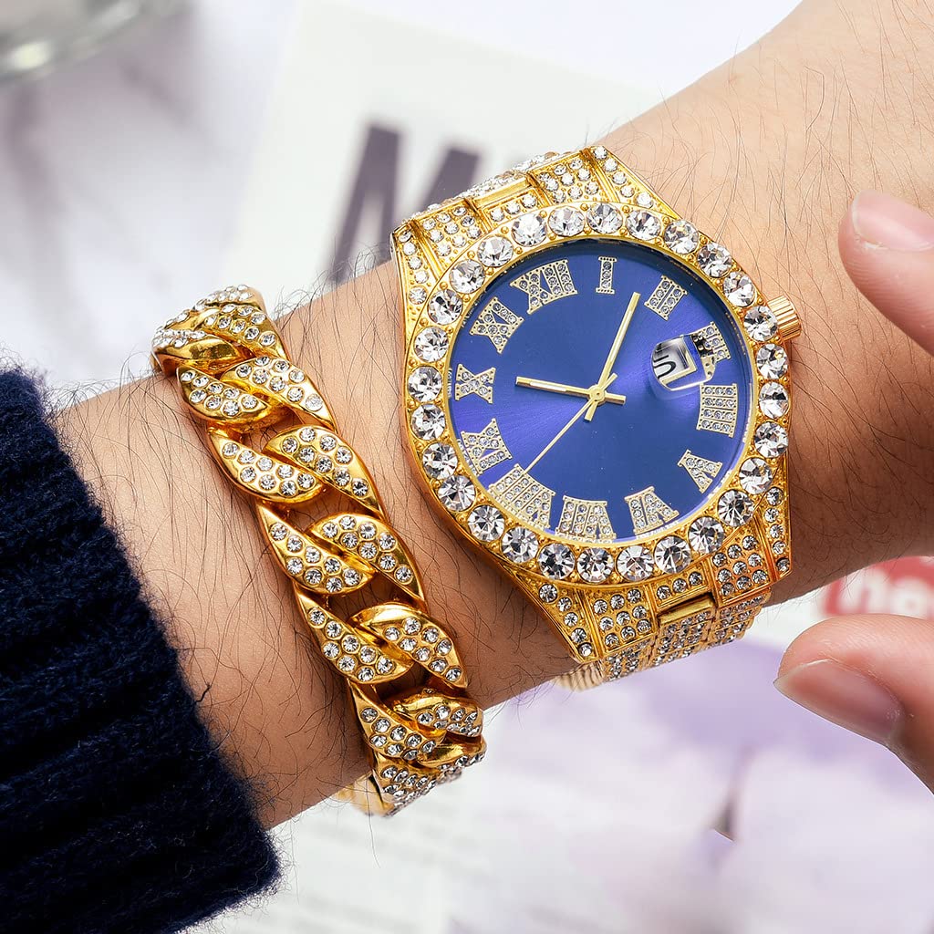 Foto 6 pulgar | Reloj Hunruy Hip Hop Iced-out Bling Diamond Luxury Para Hombre - Venta Internacional.