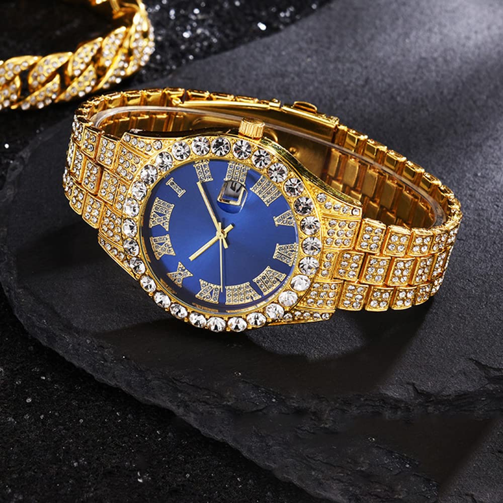 Foto 7 pulgar | Reloj Hunruy Hip Hop Iced-out Bling Diamond Luxury Para Hombre - Venta Internacional.