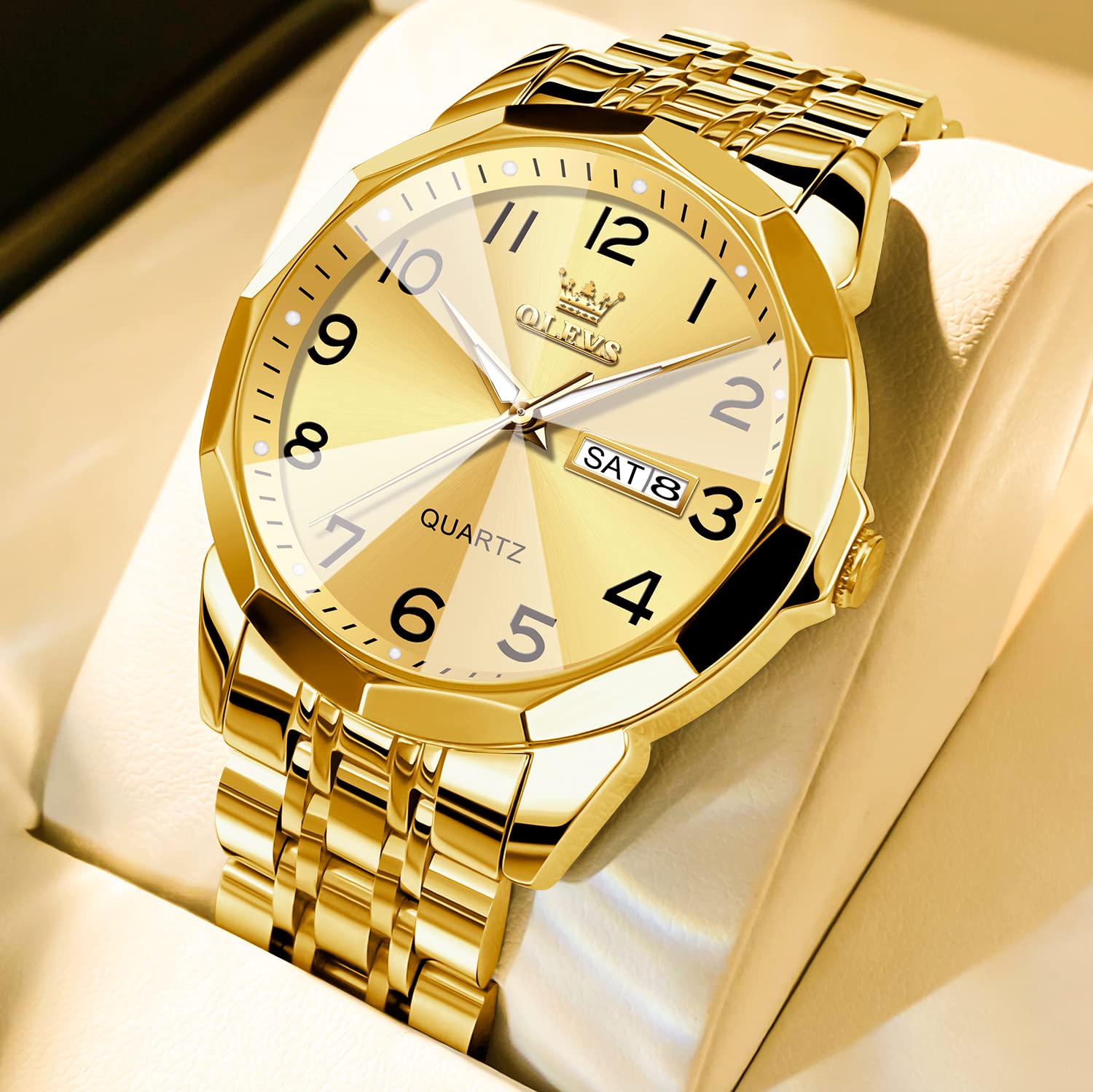 Foto 2 | Reloj Olevs Gold Para Hombre, Vestido De Lujo Impermeable Y Luminoso - Venta Internacional.