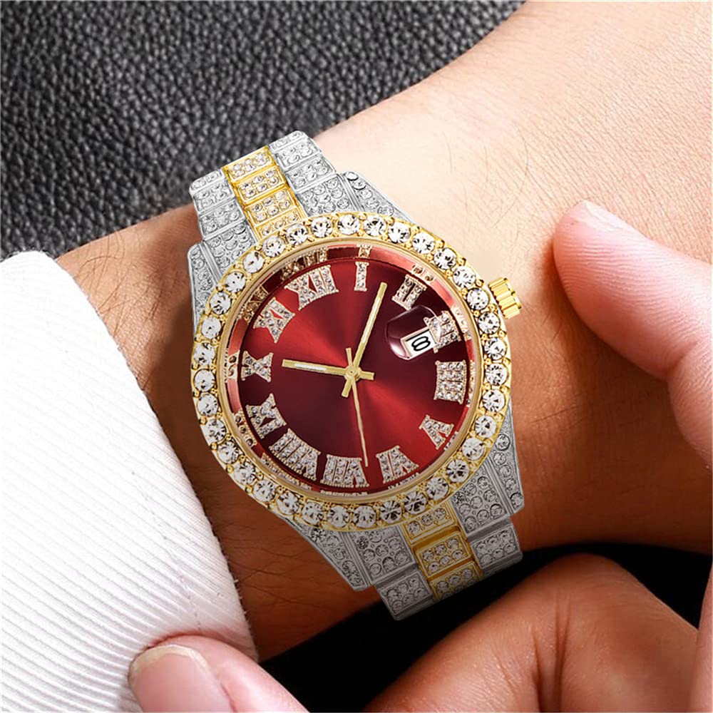 Foto 3 pulgar | Reloj Hunruy Hip Hop Iced-out Bling Diamond Luxury Para Hombre - Venta Internacional.