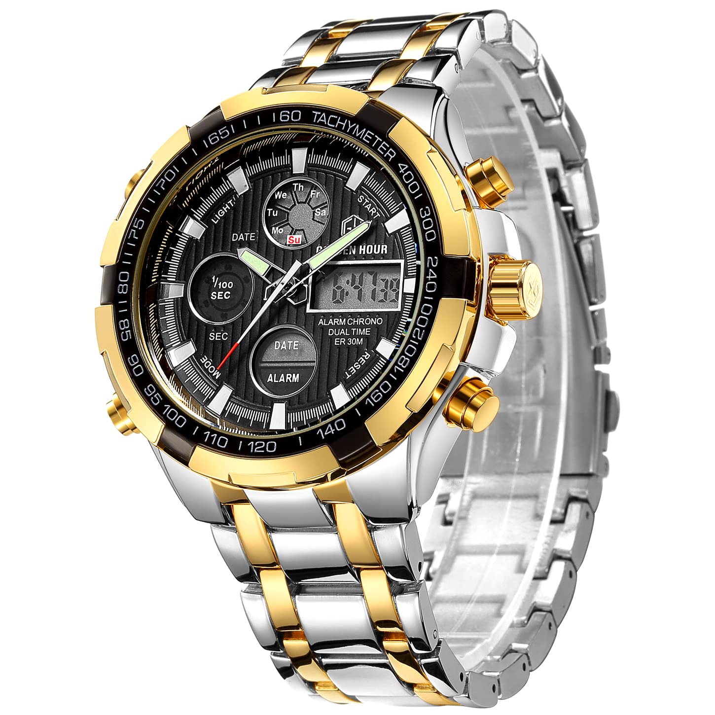 Reloj Golden Hour De Lujo Analógico Digital De Acero Inoxidable Para Hombre - Venta Internacional.