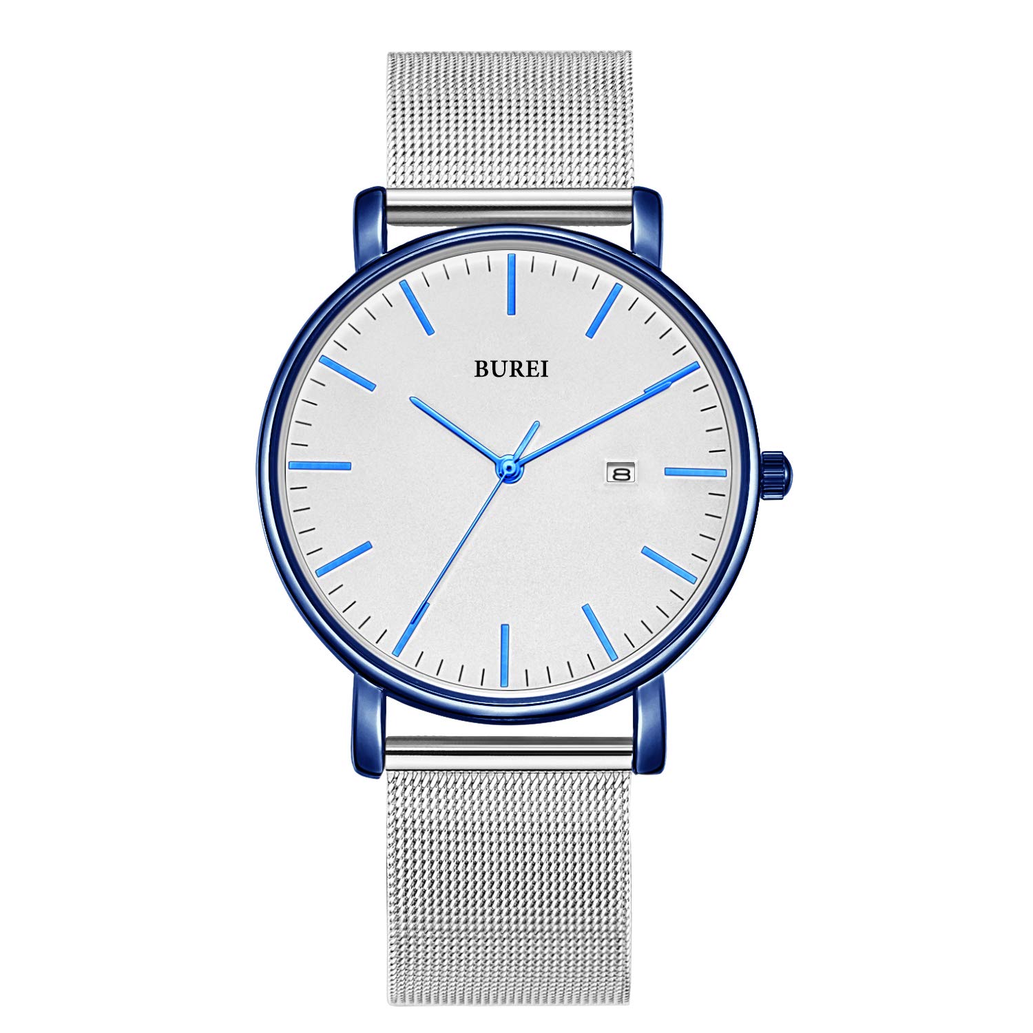 Reloj Burei Fashion Minimalista Con Fecha Analógica De Acero Inoxidable - Venta Internacional.