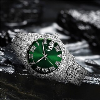 Foto 3 | Reloj Hunruy Hip Hop Iced-out Bling Diamond Quartz 42 Mm Para Hombre - Venta Internacional.