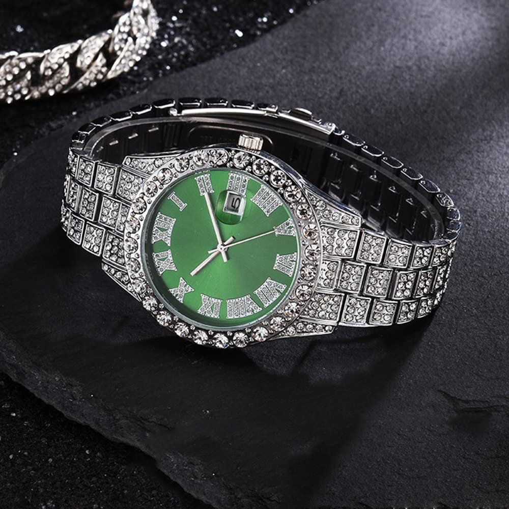 Foto 5 pulgar | Reloj Hunruy Hip Hop Iced-out Bling Diamond Quartz 42 Mm Para Hombre - Venta Internacional.