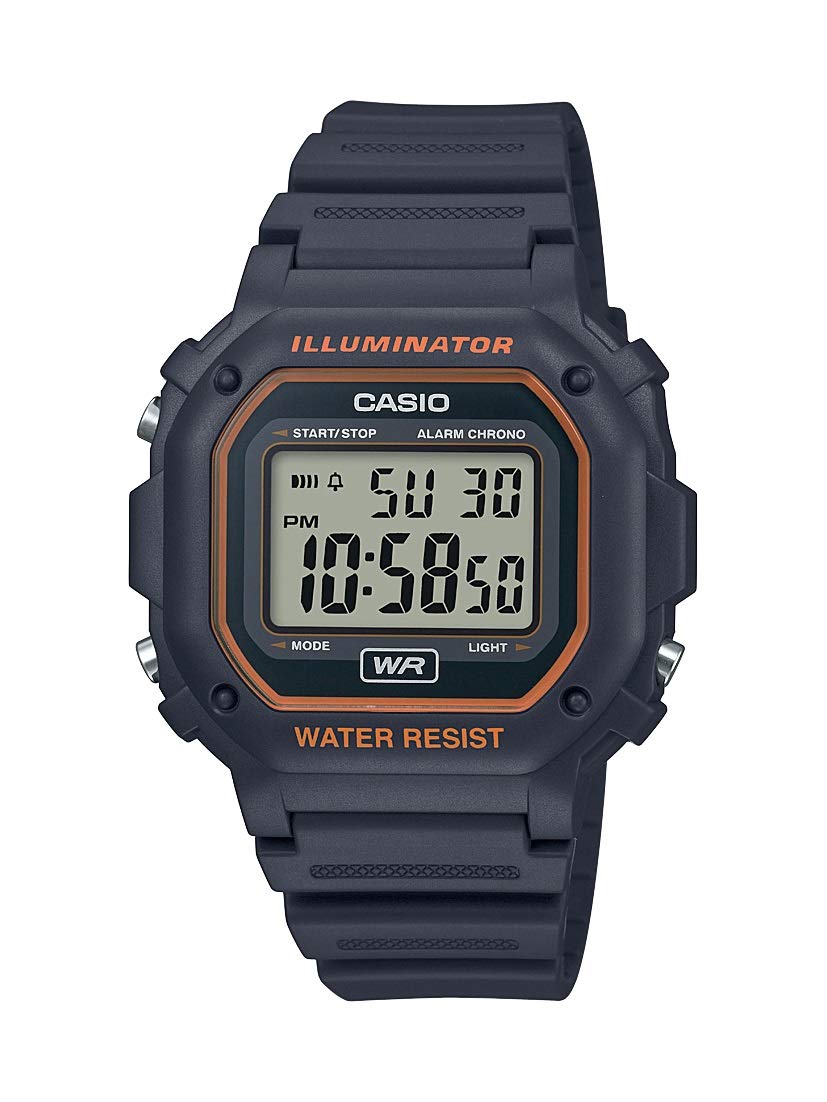 Reloj Casio Serie F108wh, Digital, Gris, Resistente Al Agua, 100 M - Venta Internacional.