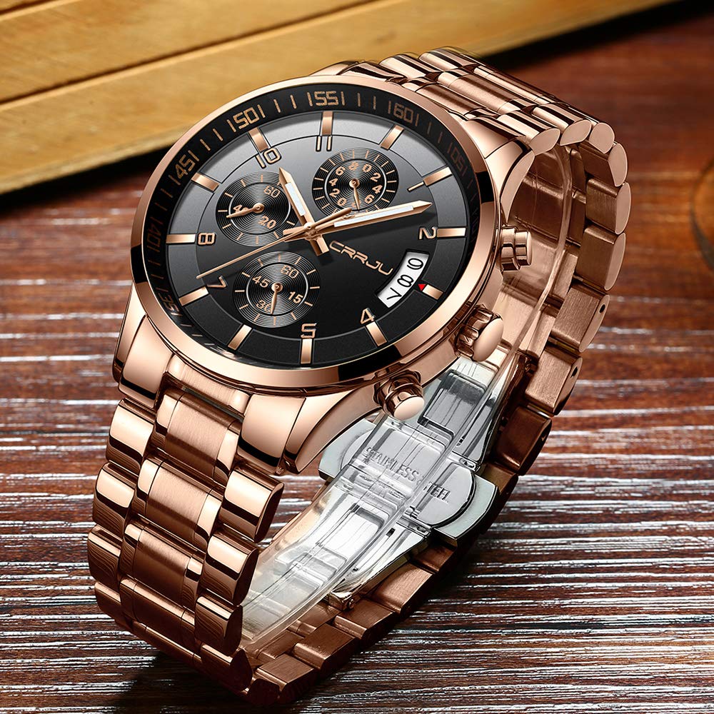 Foto 4 pulgar | Reloj Crrju Fashion Casual Chronograph Date Quartz Para Hombre - Venta Internacional.