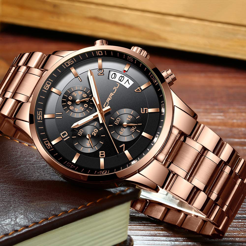 Foto 5 pulgar | Reloj Crrju Fashion Casual Chronograph Date Quartz Para Hombre - Venta Internacional.