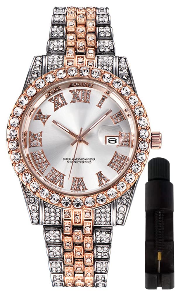 Reloj Hunruy Hip Hop Iced-out Bling Diamond Luxury Para Hombre - Venta Internacional.