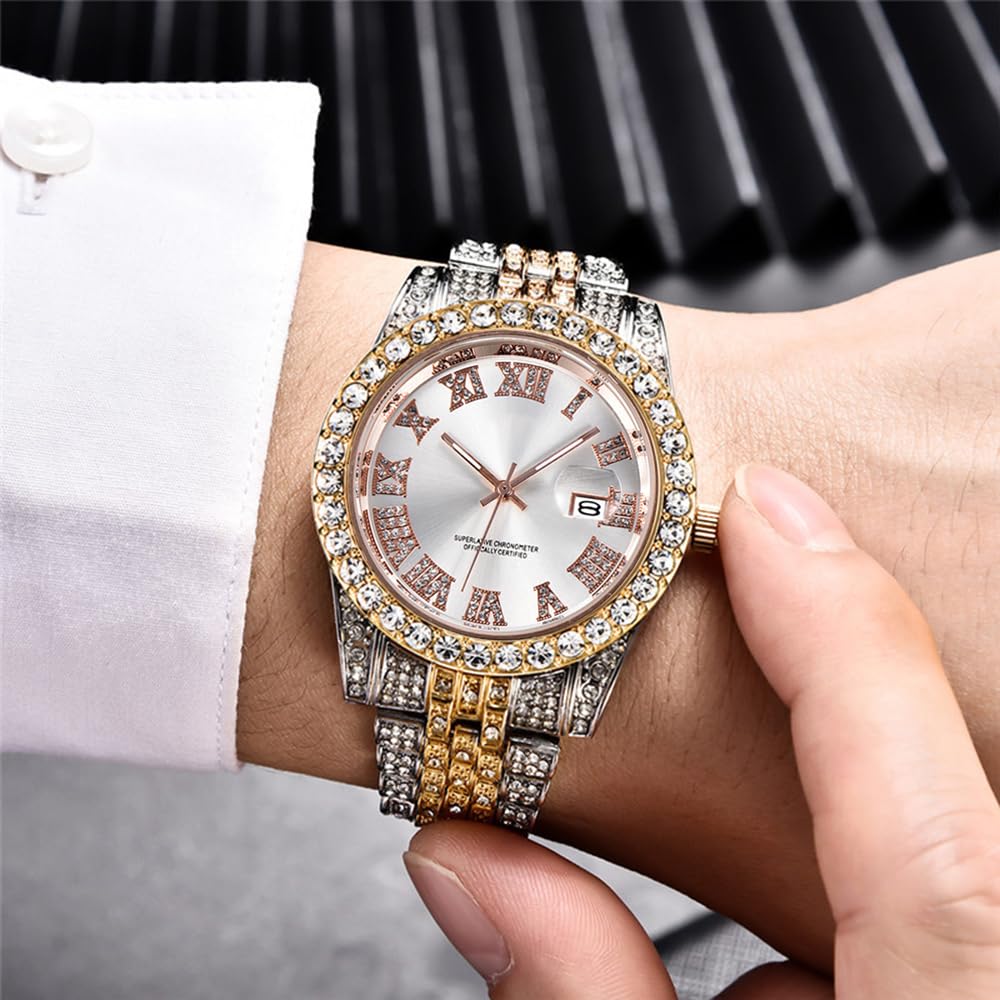 Foto 4 pulgar | Reloj Hunruy Hip Hop Iced-out Bling Diamond Luxury Para Hombre - Venta Internacional.