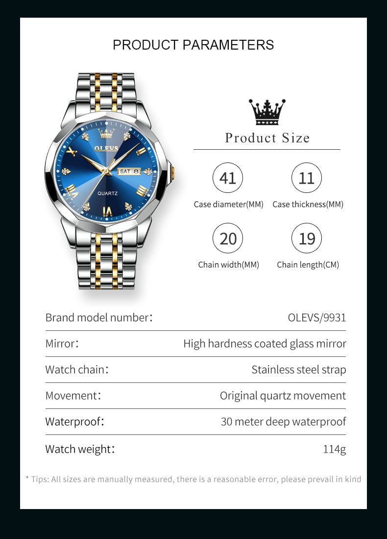 Foto 7 pulgar | Reloj Olevs Diamond Business Dress Analog Quartz Para Hombre - Venta Internacional.