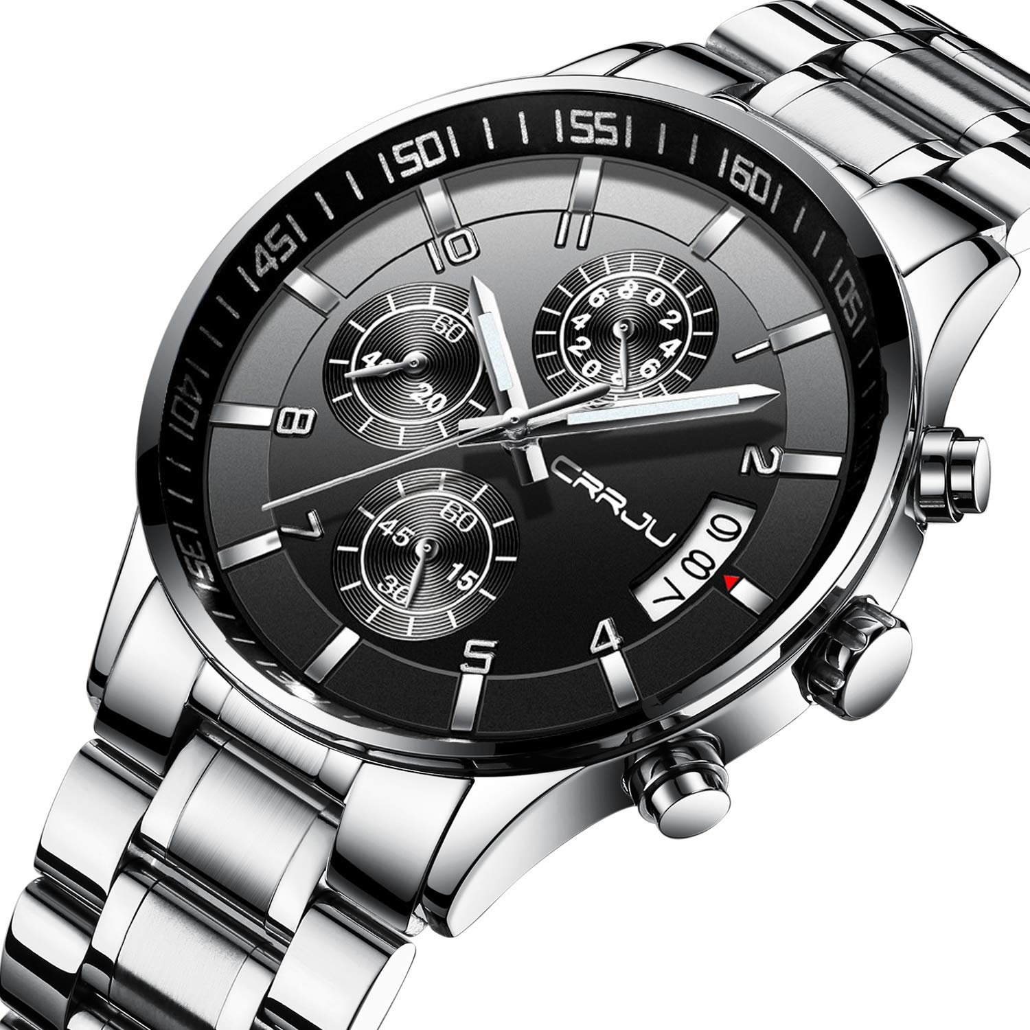 Foto 2 | Reloj Crrju Para Hombre, Elegante, Casual, De Negocios, Impermeable, Plateado - Venta Internacional.